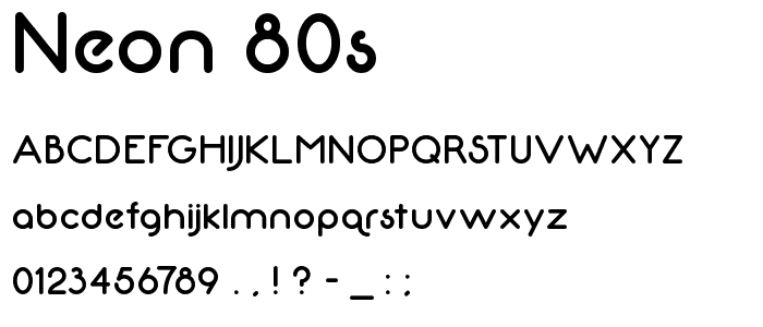 Neon 80s font
